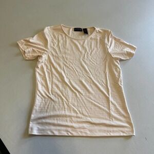 5/ $25 LIZ Claiborne Collection Pink striped shirt blouse M